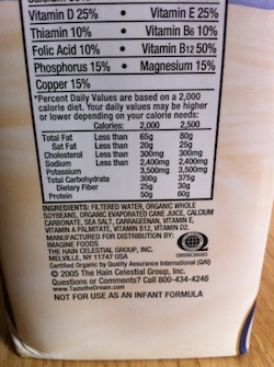 soy milk ingredients